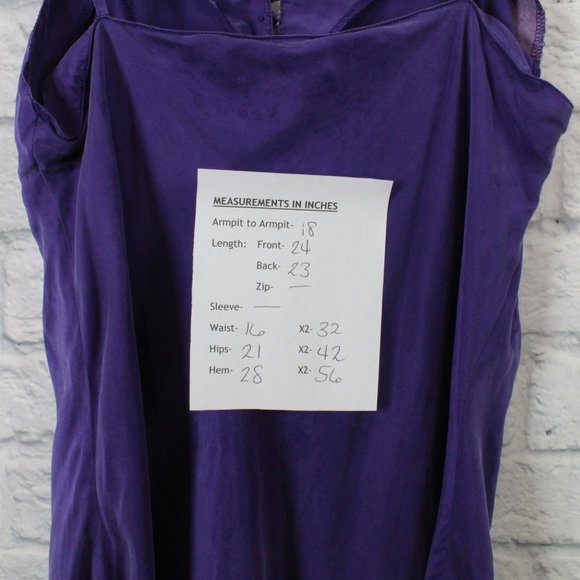 JOLYNN Women's 100% Purple Silk Night Dress Size M - Picture 9 of 9
